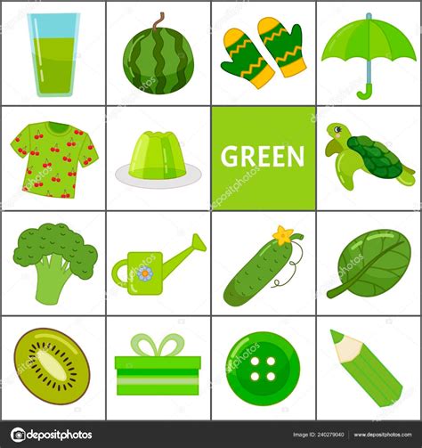 Descargar Aprender Los Colores Primarios Verde Diferentes Objetos