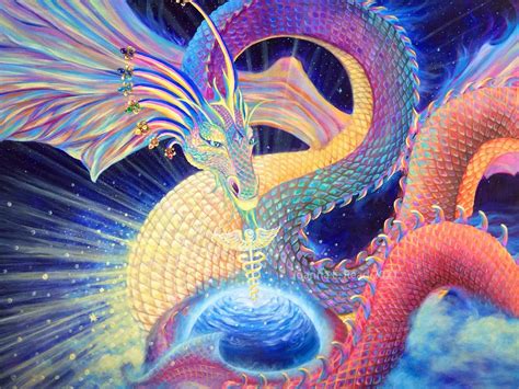 Rainbow Dragon Wall Art Cosmic Healing Dragon Magical Etsy Canada