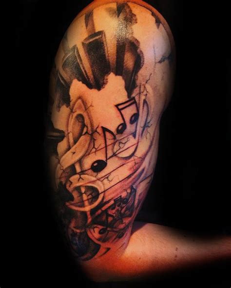 75 Music Note Tattoos For Men Auditory Ink Design Ideas