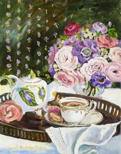 Afternoon Tea Acrylic Painting By Ingrid Neuhofer Dohm