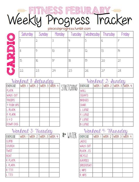 Maybe you would like to learn more about one of these? Weekly Total Body progress Tracker | Fitness planner ...