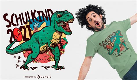 T Rex Dinosaur School 2021 T Shirt Design Vector Download