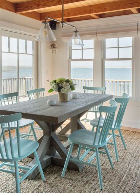 Trestle Tables In The Dining Room Beach House