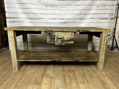 Vintage Industrial Workbench In Spruce For Sale At Pamono