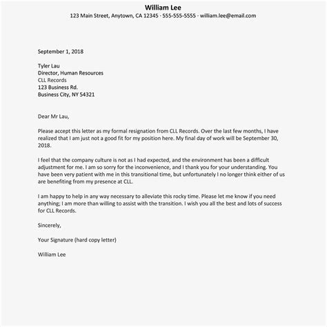 Best Of Example Resignation Letter When Leaving On Bad Terms And Review