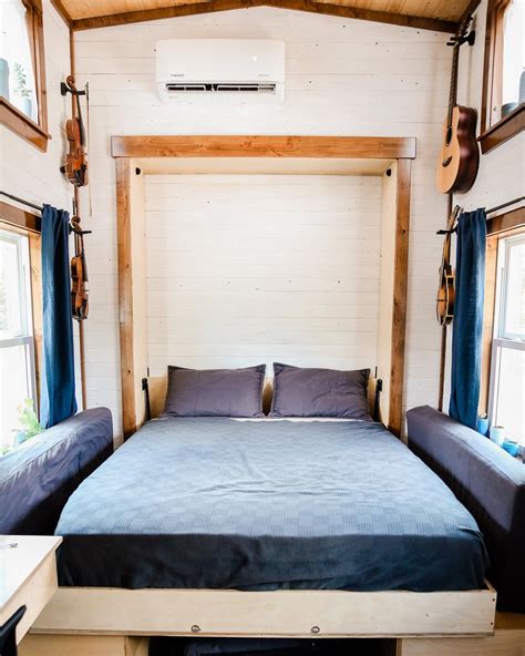 Adaptable Queen Murphy Bed With Table In This Tiny House