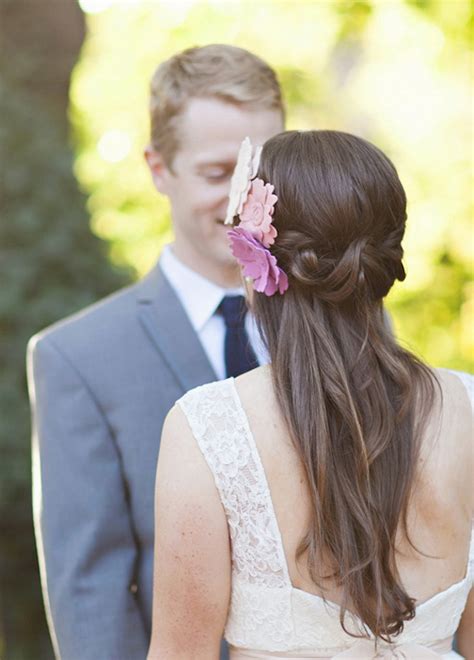 Elegant Wedding Hairstyles Half Up Half Down Tulle And Chantilly