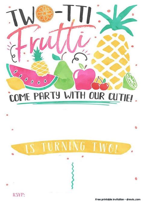 Free Printable Two Tti Frutti Invitation Template Printable Birthday