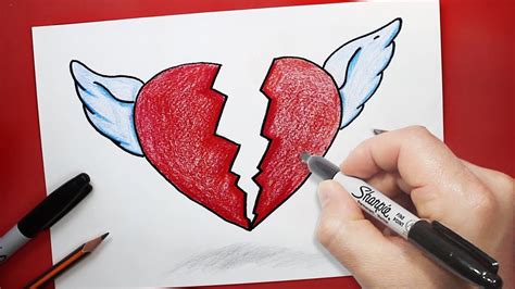 رسم قلب كيف ترسم ايموشن قلب بأجنحة تعليم الرسم بالخطوات youtube