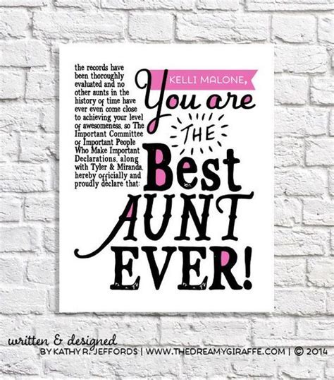 Aunt T Best Aunt Ever Print Personalized Aunt T From Etsy