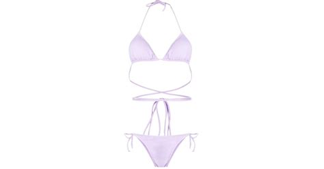 Reina Olga Miami Lurex Bikini Set In Purple Lyst