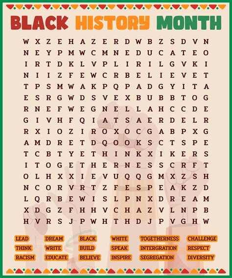 Black History Word Search Puzzles Printable