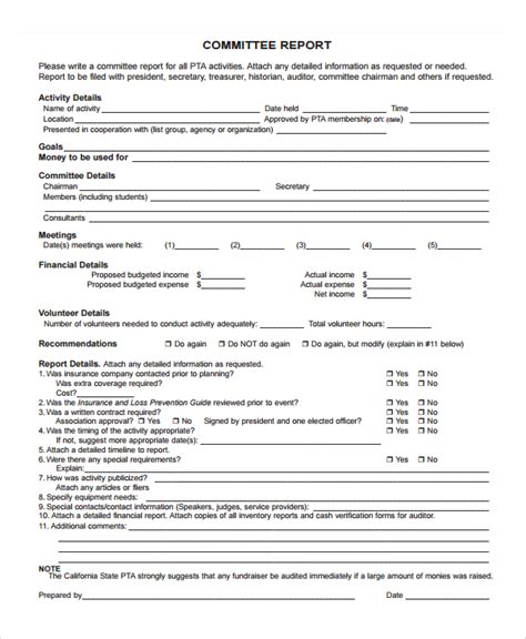 Nominating Committee Report Template Pdf Template
