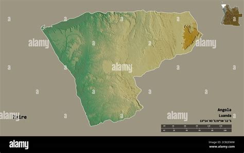 Shape Of Zaire Province Of Angola With Its Capital Isolated On Solid