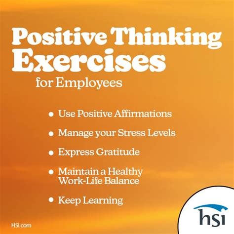 Positive Thinking Exercises For The Workplace Hsi