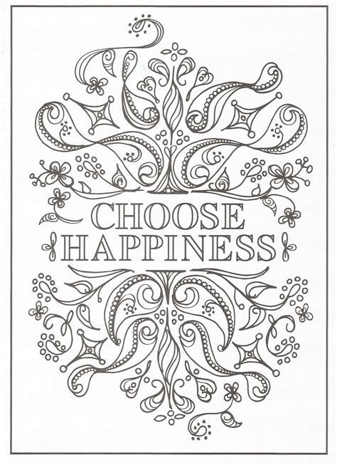 Choose Happy Adult Coloring Pages