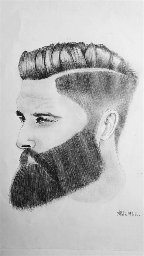 Man With Beard Pencil Drawing Pencil Drawing Images Beard Drawing