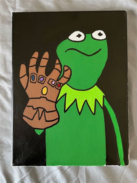 Kermit Thanos Meme Painting Etsy
