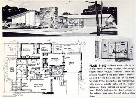 Pin By Diy Woodworking Projects On Mid Century Floor Plans Vintage