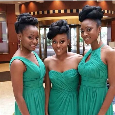 bridesmaids in green beautiful bridal hair nigerian bridesmaid dresses nigerian bridesmaid