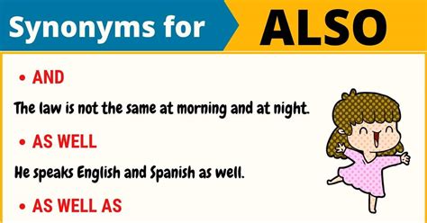 50 Synonyms For Also With Examples Another Word For “also” • 7esl