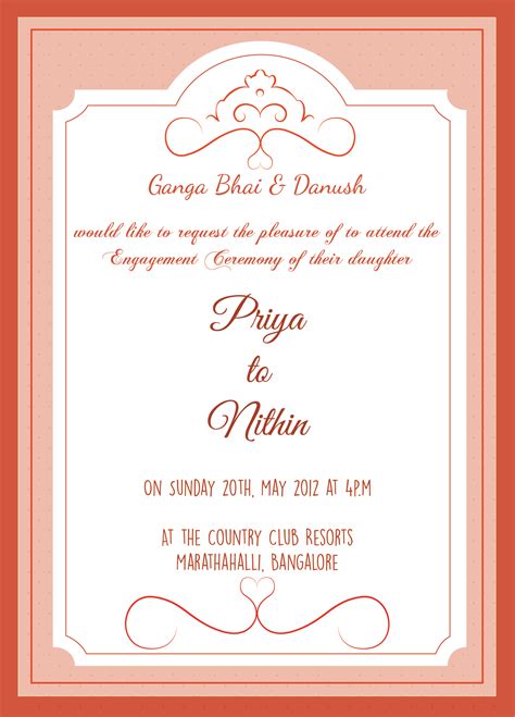 Engagement Ceremony Invitation Card With Wordings Check It Out