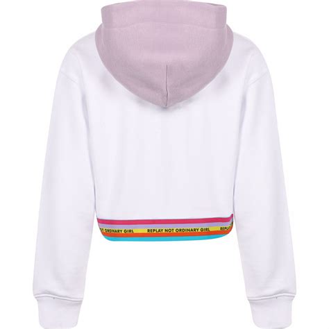 Replay And Sons Butterfly Logo Hoodie In White Butterfly Logo Hoodies