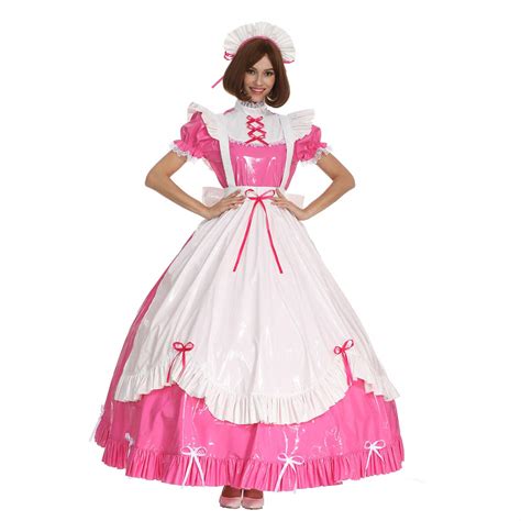 Buy Gocebaby Women Sissy Maid Gothic Bow Pink Pvc Lockable Dress