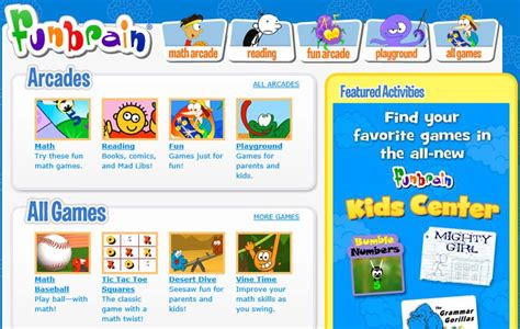 The Website For Childrens Games Is Displayed