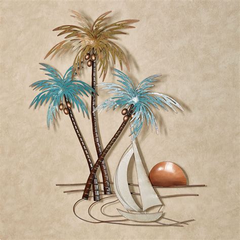 Palm Tree Tropical Beach House Ocean Metal Wall Accent Art Decor My