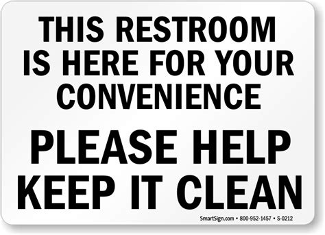 Keep Restroom Clean Sign Free PDF SKU S