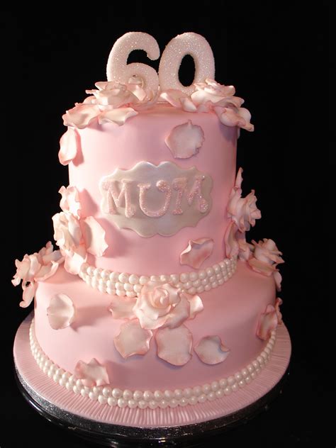 See how i decorated this cake with my free decorating tips! Pale Pink 60Th Birthday Fondant Cake - CakeCentral.com