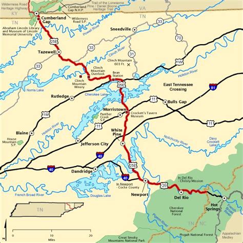 East Tennessee Crossing Map Americas Byways East Tennessee
