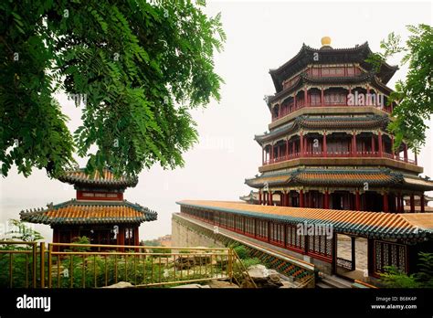 Low Angle View Of A Temple Tower Of Buddhist Incense Summer Palace