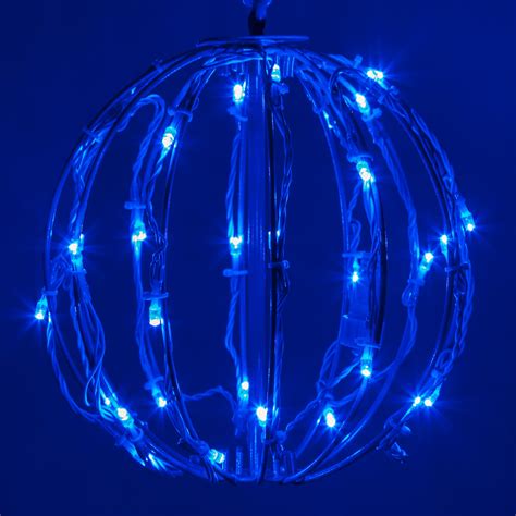 Blue LED Christmas Light Ball, Fold Flat Blue Frame