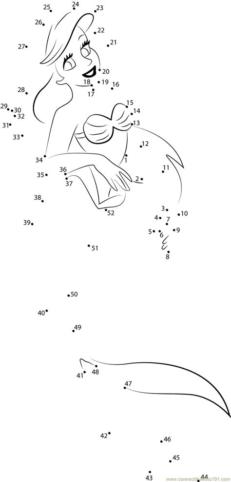 Some are easy connect dots worksheets, some difficult worksheets, and very difficult worksheets. Disney Princess Ariel dot to dot printable worksheet ...