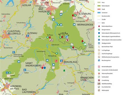 Landkarte landkreise harz wernigerode harz landkarte oberharz kat. Harz Sehenswürdigkeiten Karte | Karte