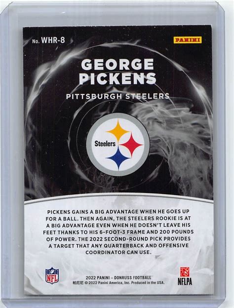 Panini Donruss George Pickens White Hot Rookies Whr Rookie