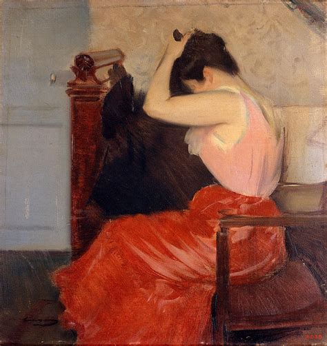 Study For The Painting Between Two Lights Painting By Ramon Casas