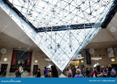 Inverted Pyramid At The Underground Entrance To The Louvre Museum