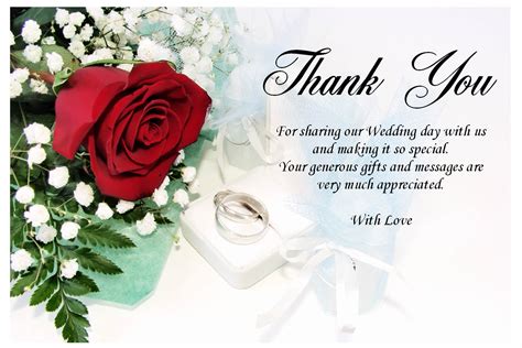 Thank You Card Messages For Wedding Sample Messages