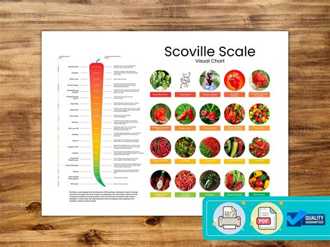 Scoville Scale Printable Poster Scoville Scale Visual Chart Etsy
