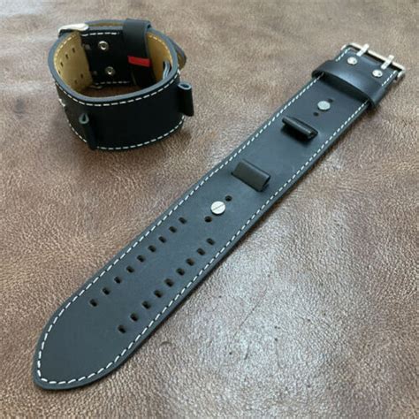 Size 16182022mm Extra Long Leather Cuff Wrist Strap Trench Watch
