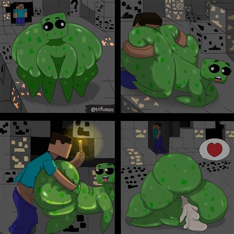 Rule 34 Big Ass Big Butt Creeper Cum In Pussy Green Skin Minecraft Mojang Monster Penis Pussy