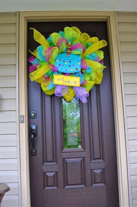 Happy Birthday Wreath Deco Mesh Wreath Wreath Happy