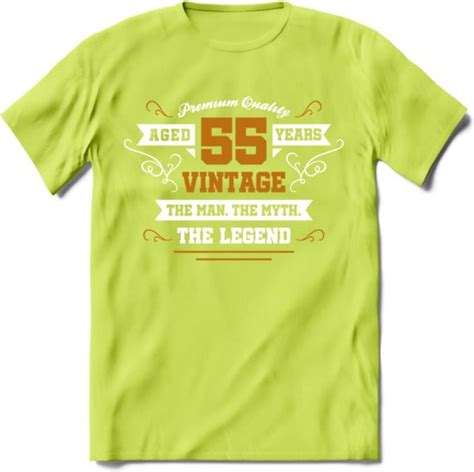 55 Jaar Legend T Shirt Goud Wit Grappig Verjaardag En Feest