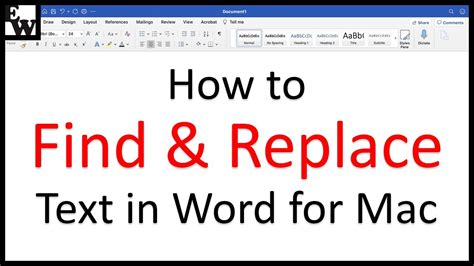 How To Find And Replace Text In Word For Mac Youtube