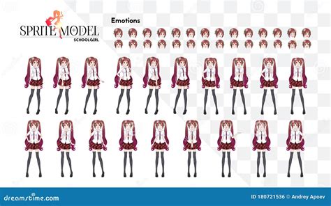 Set Of Emotions Sprite Full Length Character For Game Visual Novel