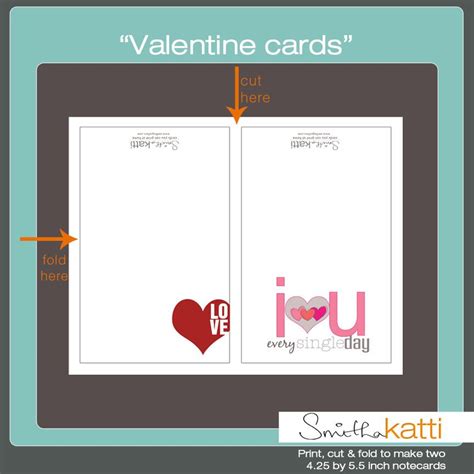 Free Printable Valentine Notecards By Smitha Katti Valentines Diy
