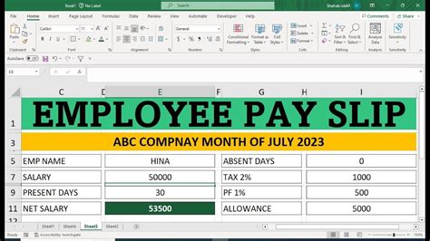 Automatic Payslip Format In Excel Salary Slip Pay Slip Salary